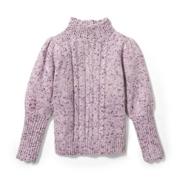 Janie and Jack Girls Speckled Cable Knit Sweater, Orchid Speckled, Size 6 - Picture 1 of 11